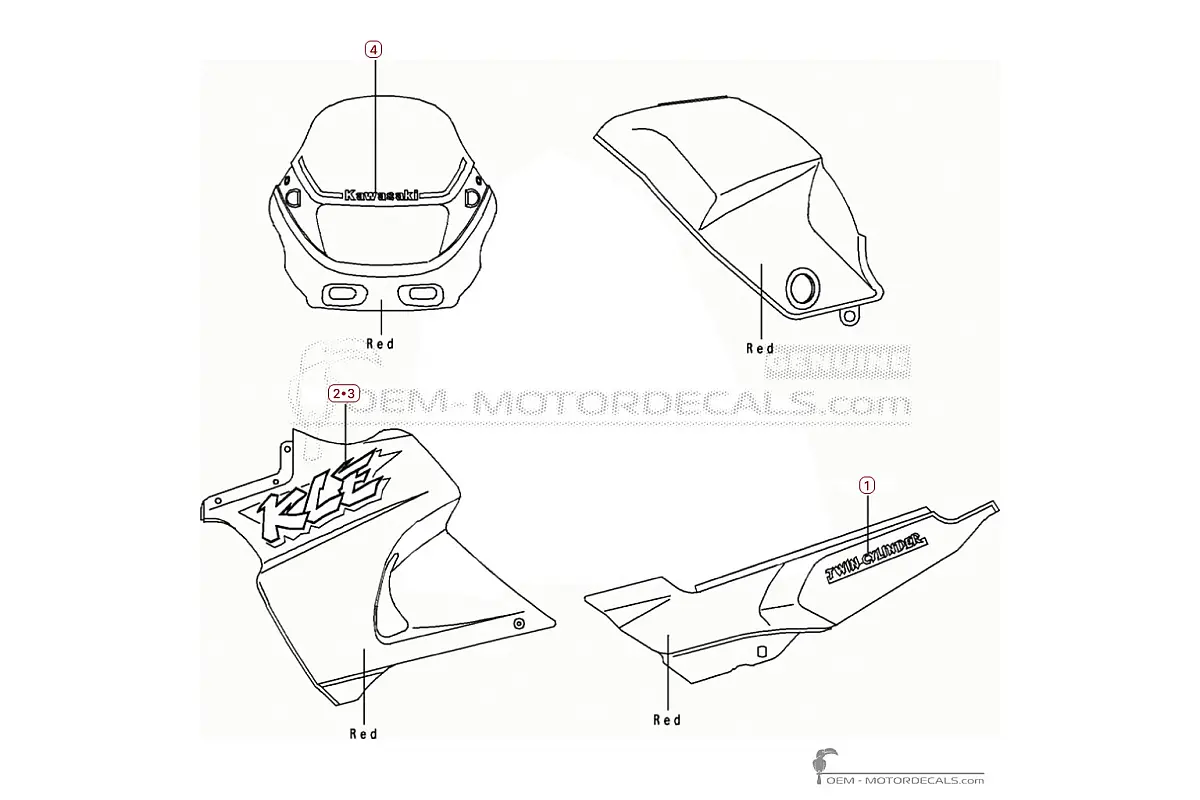 Naklejki do Kawasaki KLE 500 1992 • Kawasaki Naklejki OEM