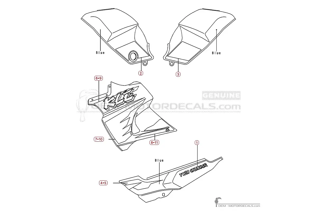 Adesivi per Kawasaki KLE 500 1997 • Kawasaki Adesivi OEM