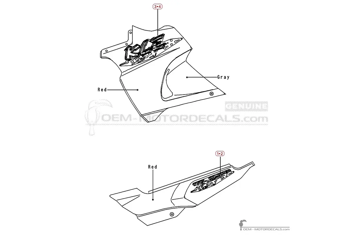 Pegatinas para Kawasaki KLE 500 1999 • Kawasaki Pegatinas OEM