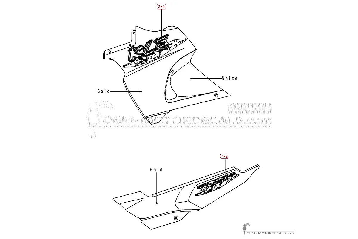 Pegatinas para Kawasaki KLE 500 2000 • Kawasaki Pegatinas OEM