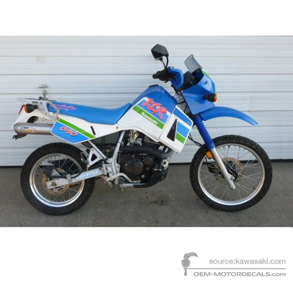 Adesivi per Kawasaki KLR650 1991 - Blu Bianco • Kawasaki Adesivi OEM