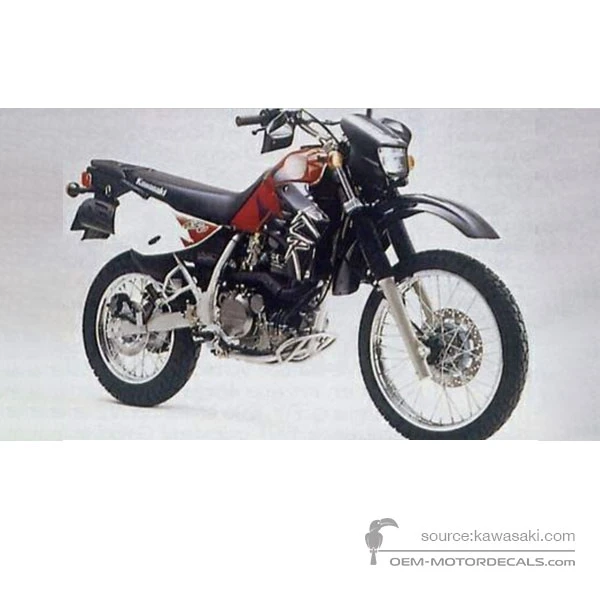 Naklejki do Kawasaki KLR650 1997 - Czerwony • Kawasaki Naklejki OEM