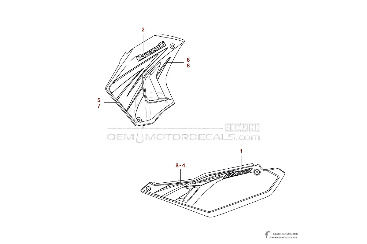 Pegatinas para Kawasaki KLR650 2009 - Azul • Kawasaki Pegatinas OEM