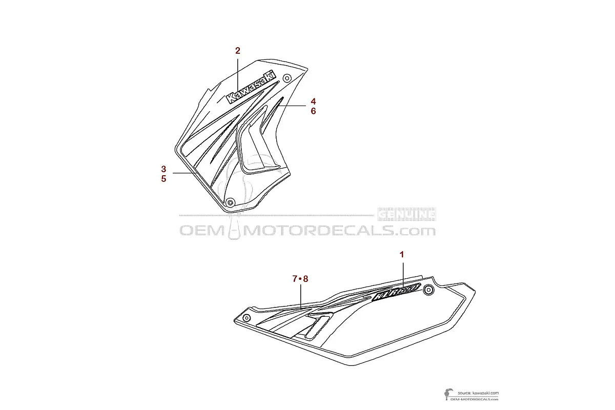 Pegatinas para Kawasaki KLR650 2010 - Ebony • Kawasaki Pegatinas OEM