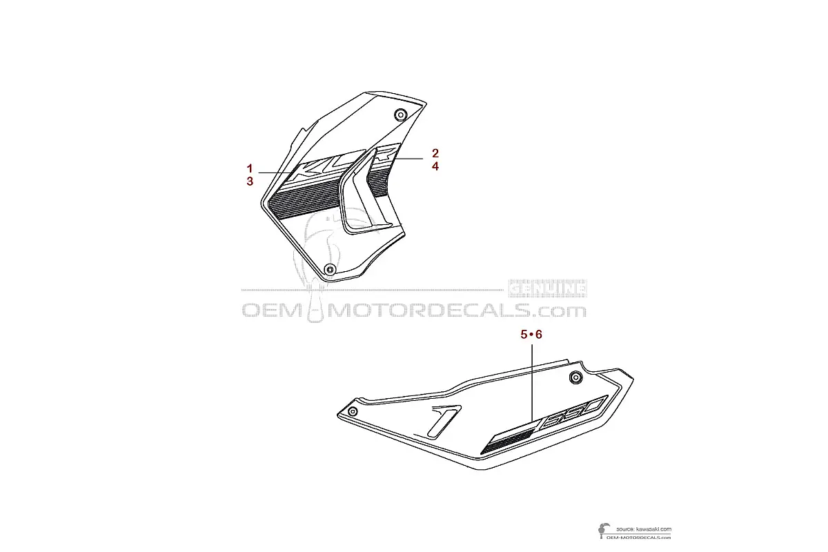 Stickers voor Kawasaki KLR650 2015 - Ebony • Kawasaki OEM Stickers