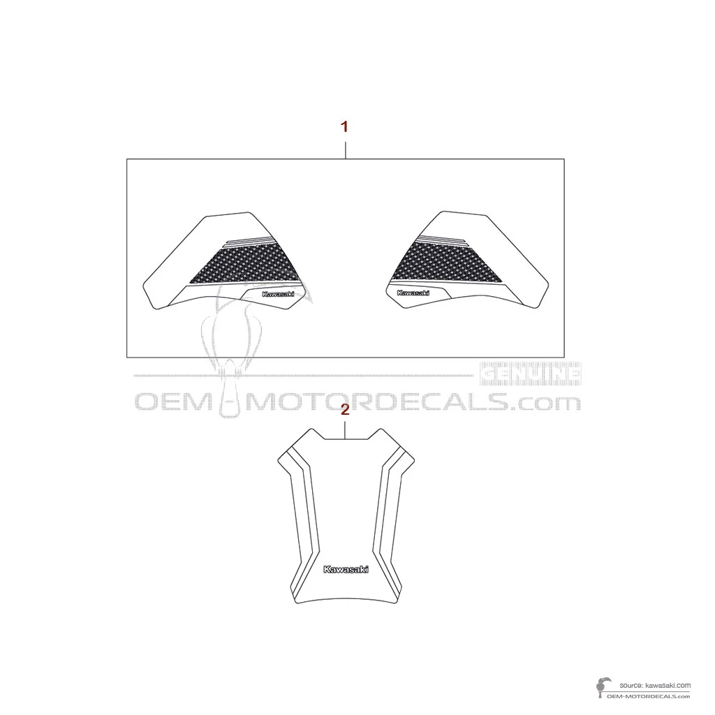 Naklejki do Kawasaki KLR650 2022 - Naklejki Opcjonalne • Kawasaki Naklejki OEM