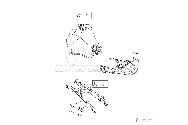 Kawasaki KLR650 2022 - Étiquettes de mise en garde