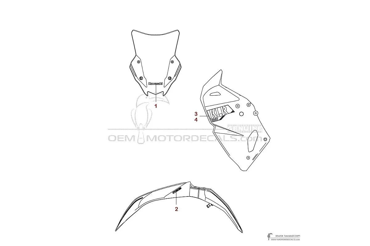 Decals for Kawasaki KLR650 2022 - Orange • Kawasaki OEM Decals