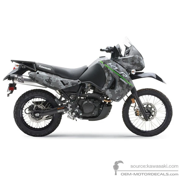 Stickers voor Kawasaki KLR650 CAMO 2017 - Grijs • Kawasaki OEM Stickers