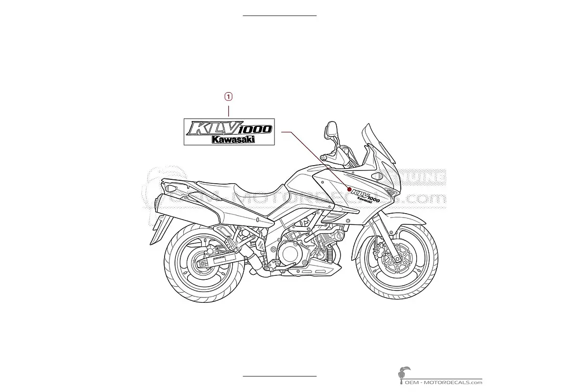 Stickers voor Kawasaki KLV1000 2005 • Kawasaki OEM Stickers