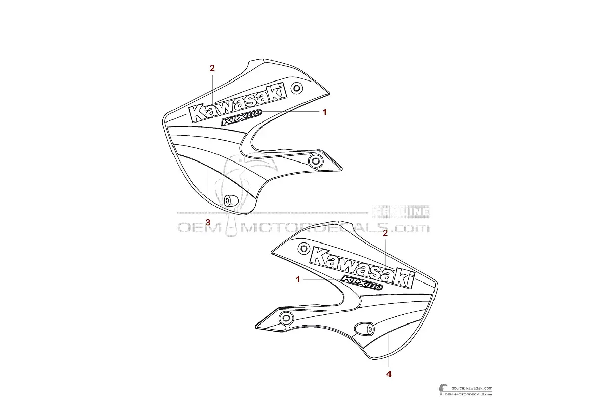 Naklejki do Kawasaki KLX110 2005 - Zielony • Kawasaki Naklejki OEM