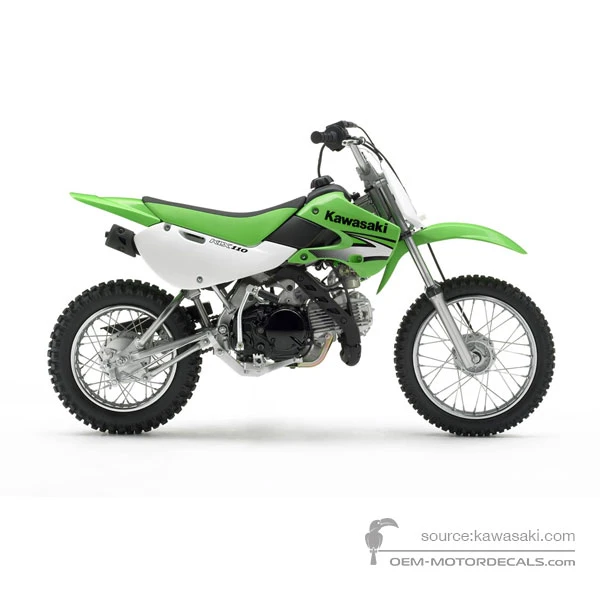 Naklejki do Kawasaki KLX110 2007 - Zielony • Kawasaki Naklejki OEM