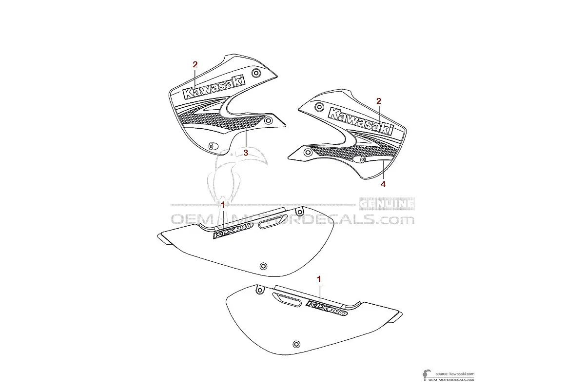 Naklejki do Kawasaki KLX110 2007 - Zielony • Kawasaki Naklejki OEM