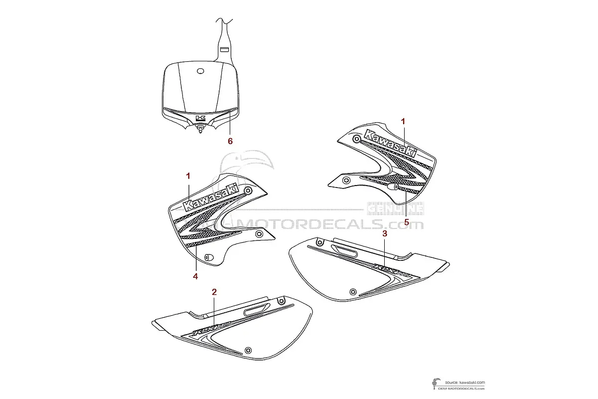 Pegatinas para Kawasaki KLX110 2008 - Verde • Kawasaki Pegatinas OEM
