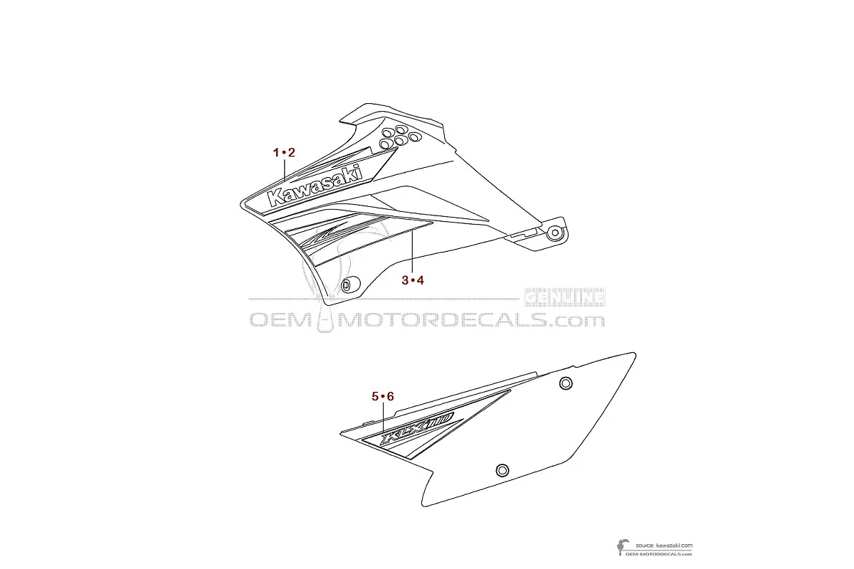 Stickers voor Kawasaki KLX110 2011 - Groen • Kawasaki OEM Stickers