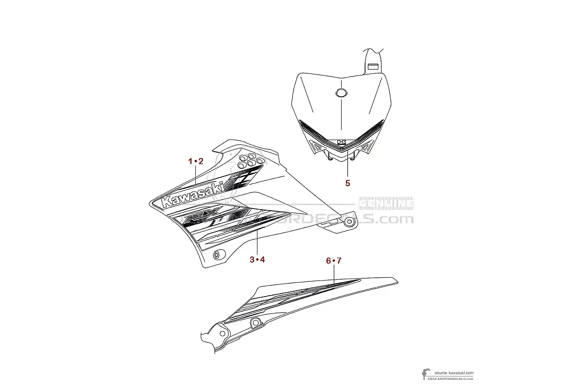 Naklejki do Kawasaki KLX110 2013 - Zielony • Kawasaki Naklejki OEM