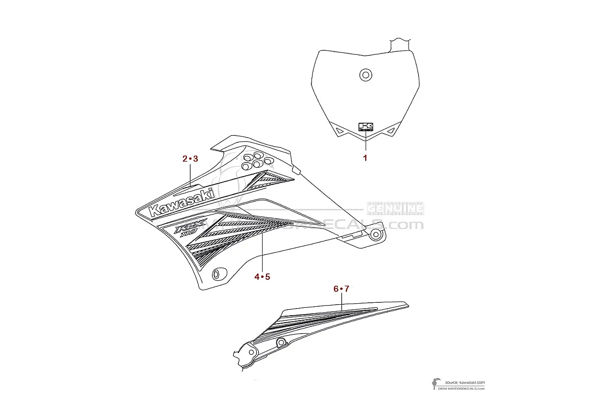 Naklejki do Kawasaki KLX110 2014 - Zielony • Kawasaki Naklejki OEM