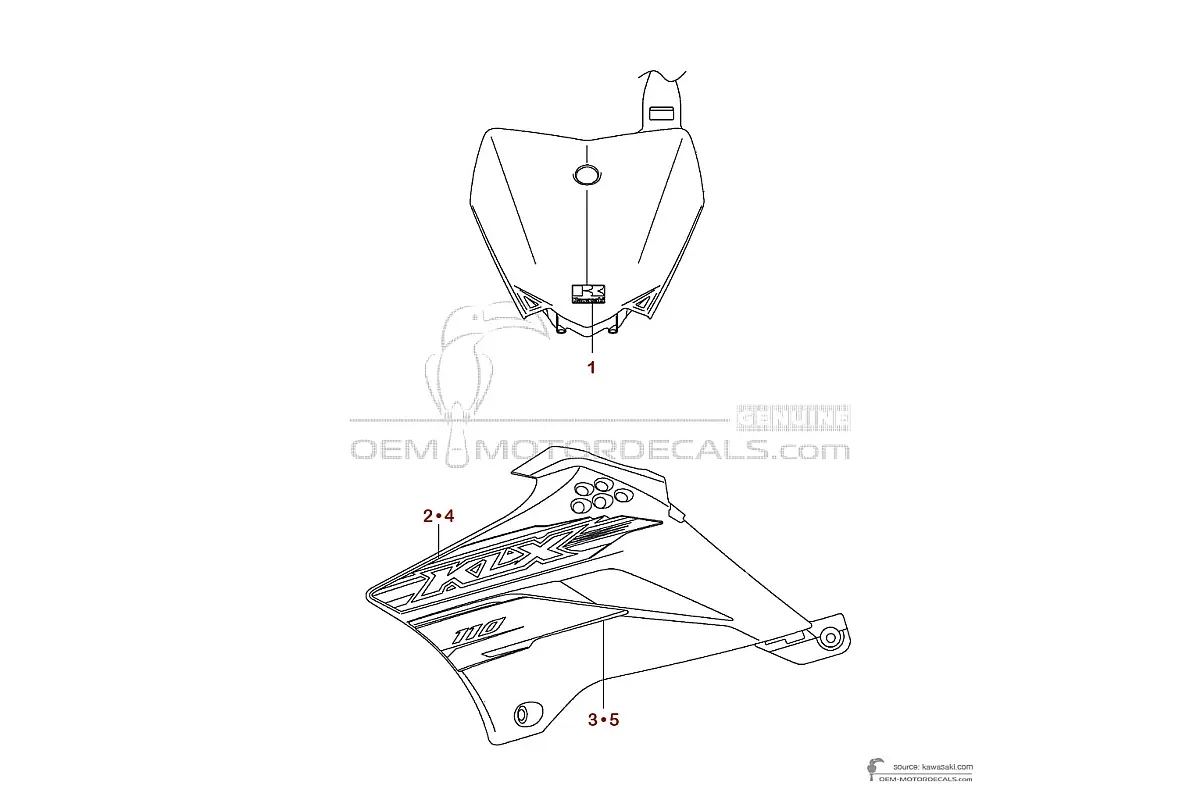 Naklejki do Kawasaki KLX110 2015 - Zielony • Kawasaki Naklejki OEM