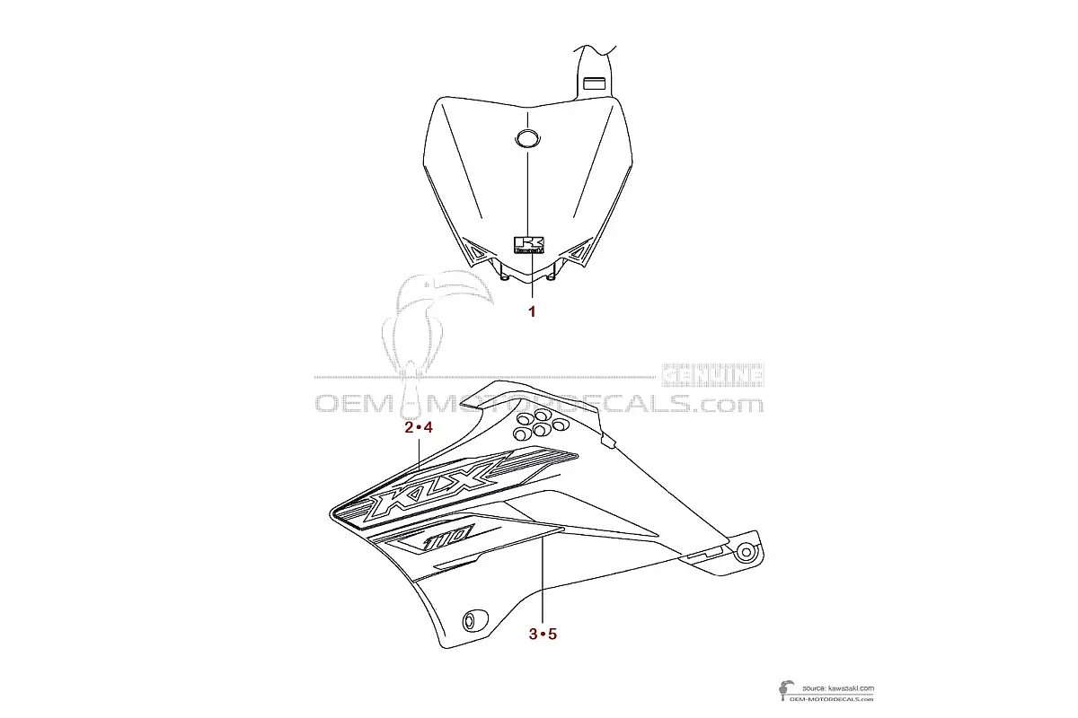 Naklejki do Kawasaki KLX110 2016 - Zielony • Kawasaki Naklejki OEM