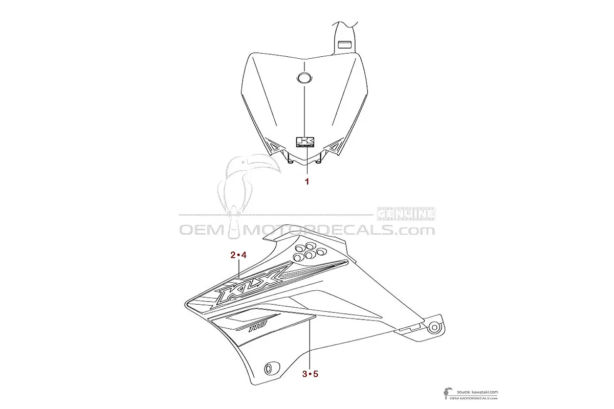 Aufkleber für Kawasaki KLX110 2017 - Grün • Kawasaki OEM-Aufkleber