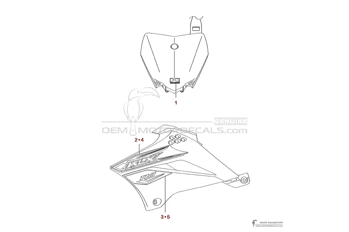 Naklejki do Kawasaki KLX110 2018 - Zielony • Kawasaki Naklejki OEM