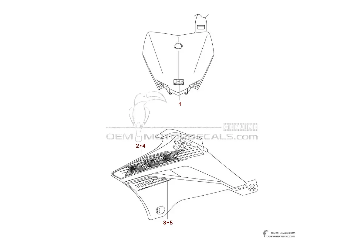 Naklejki do Kawasaki KLX110 2020 - Zielony • Kawasaki Naklejki OEM