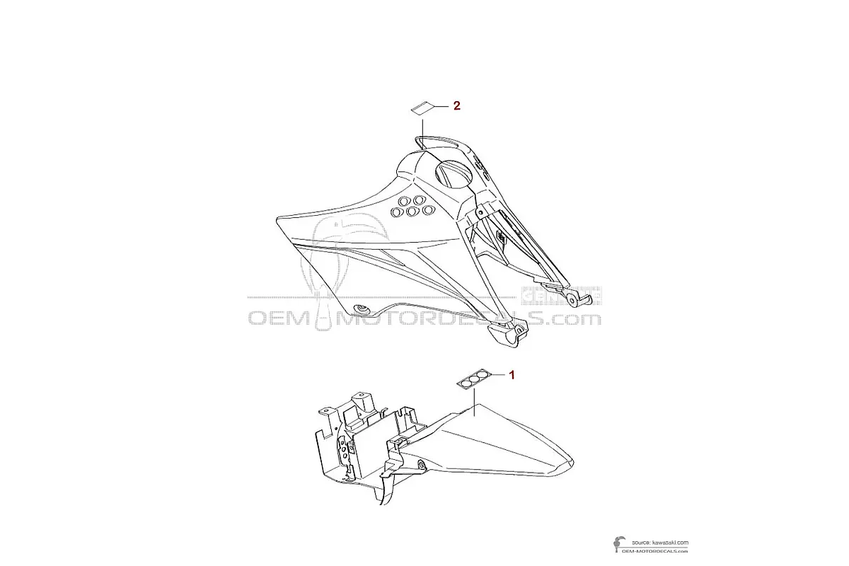 Aufkleber für Kawasaki KLX110 2022 - Vorsichtsetiketten • Kawasaki OEM-Aufkleber