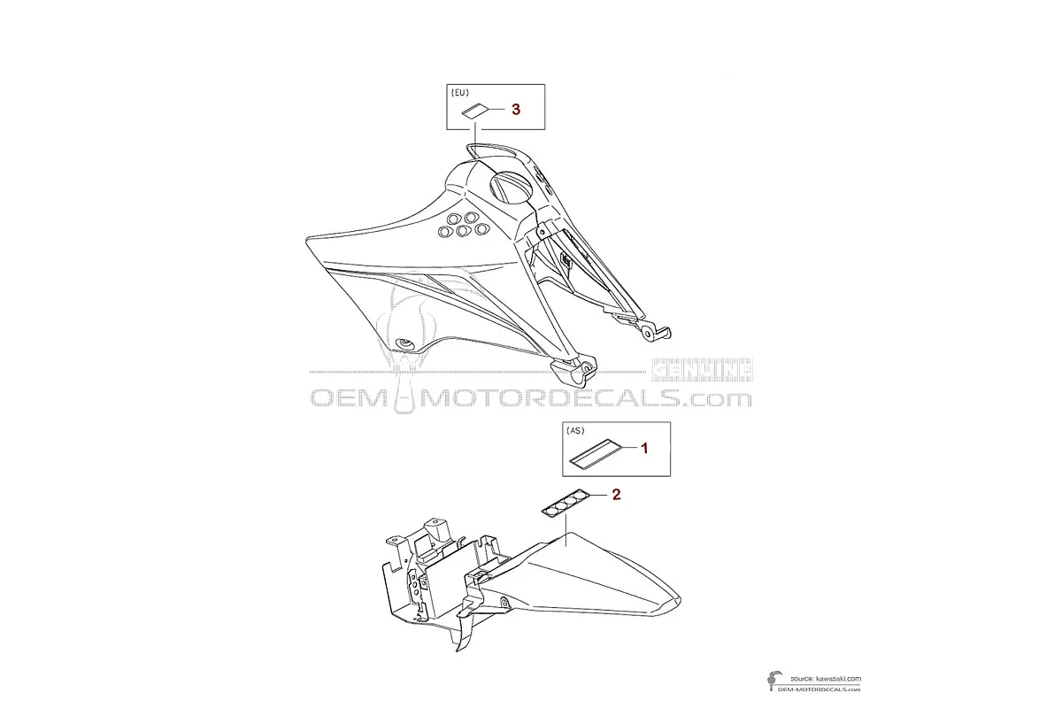 Pegatinas para Kawasaki KLX110 2023 - Etiquetas de precaución • Kawasaki Pegatinas OEM