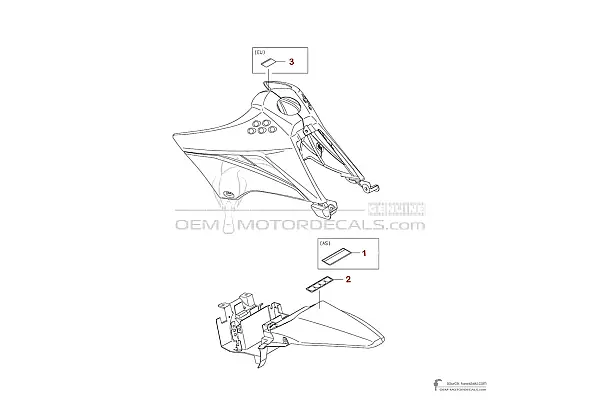 Kawasaki KLX110 2023 - Etiquetas de precaución
