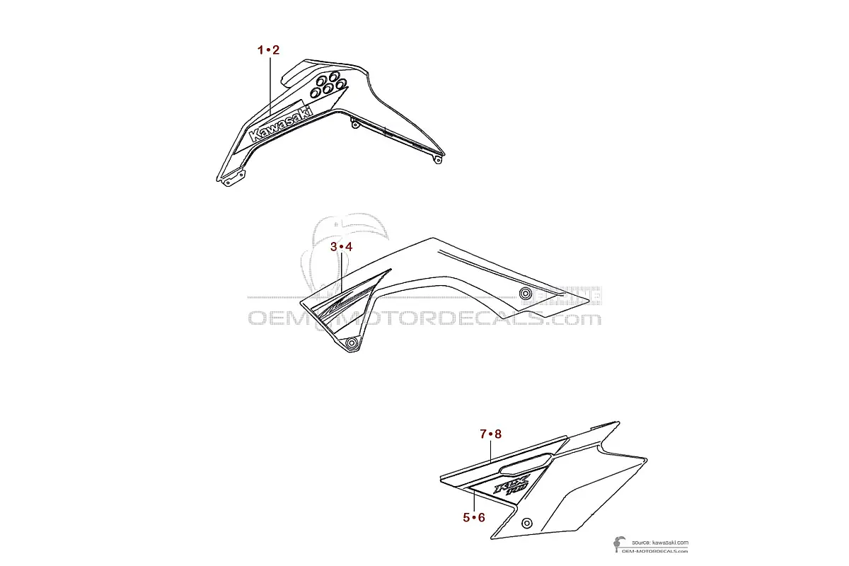 Autocollants pour Kawasaki KLX140 2011 - Vert • Kawasaki Autocollants OEM