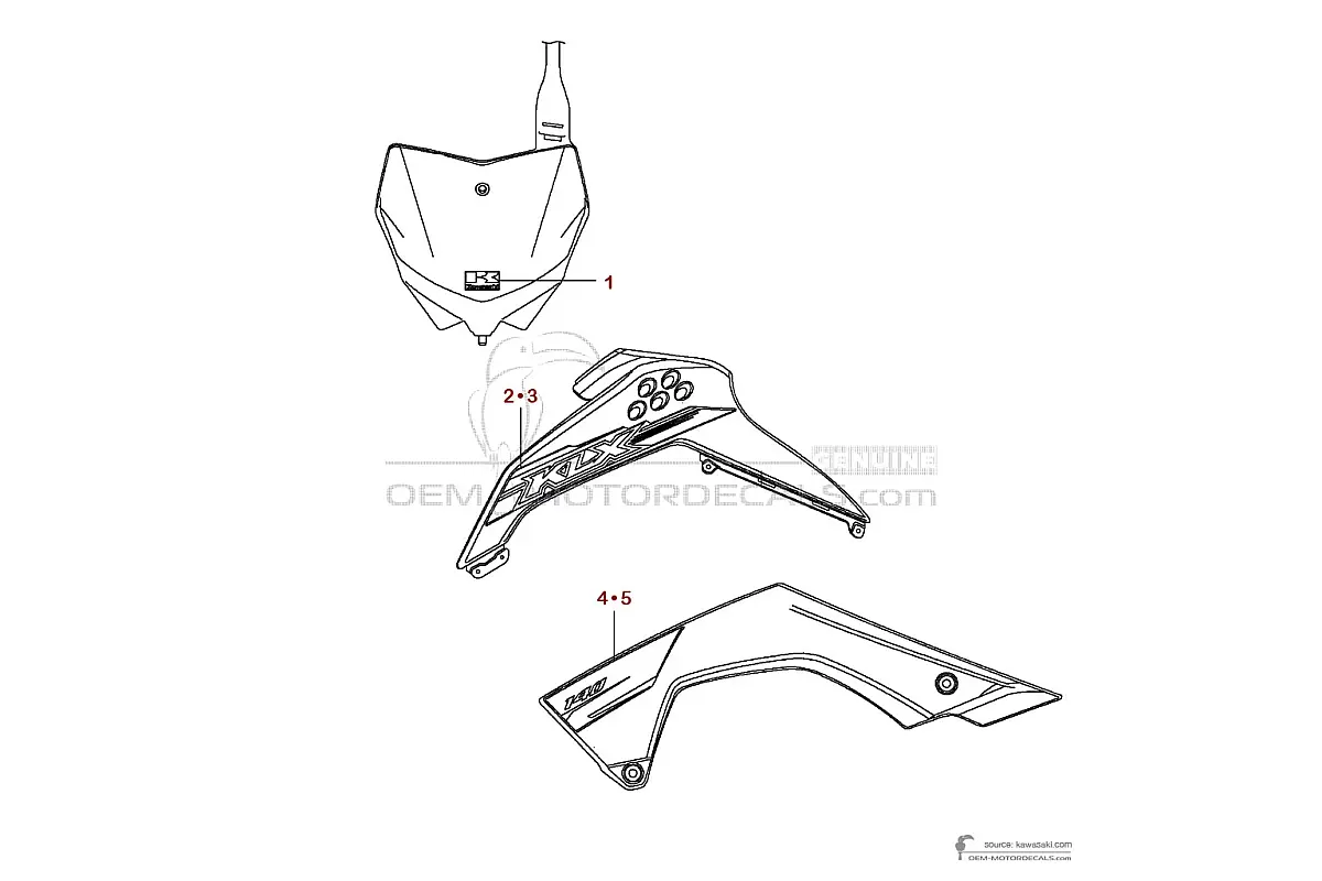 Autocollants pour Kawasaki KLX140 2015 - Vert • Kawasaki Autocollants OEM