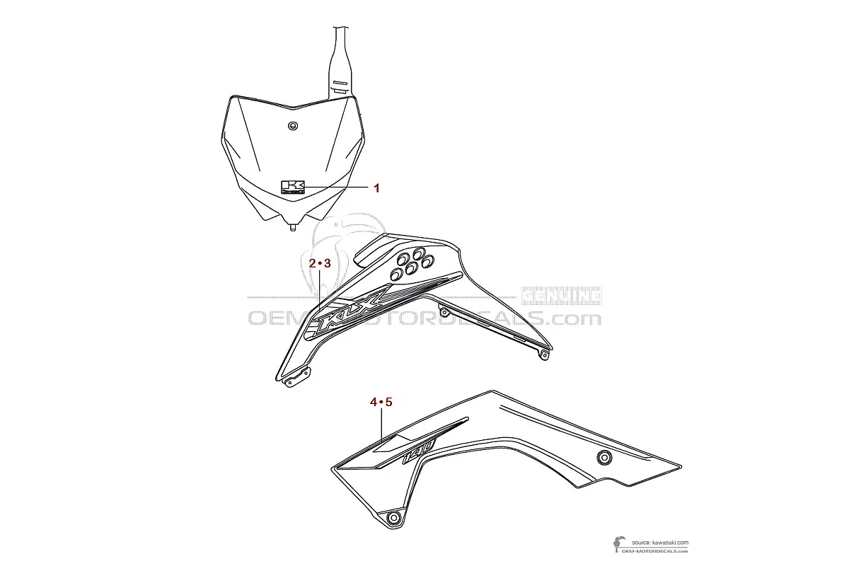 Stickers voor Kawasaki KLX140 2017 - Groen • Kawasaki OEM Stickers
