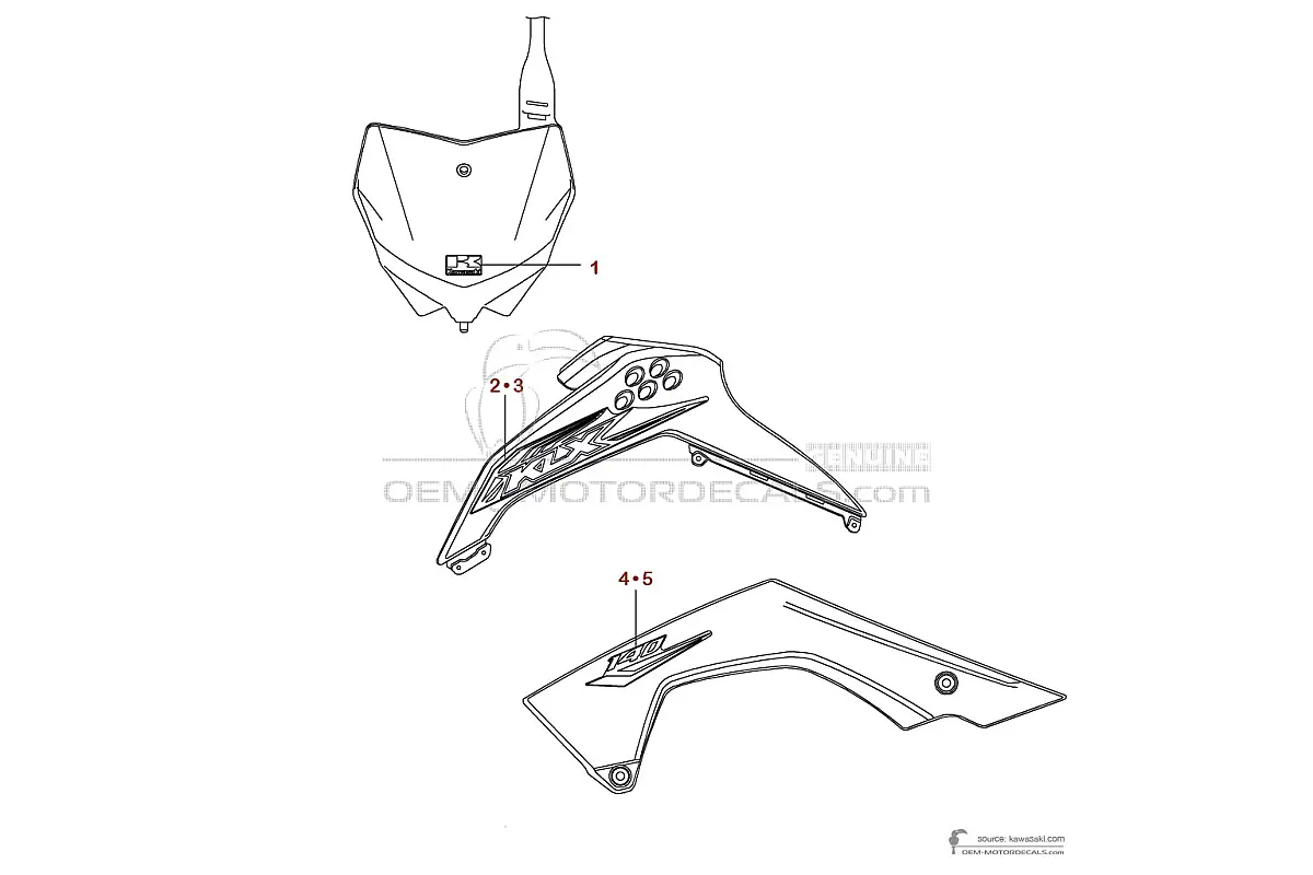 Naklejki do Kawasaki KLX140 2018 - Zielony • Kawasaki Naklejki OEM