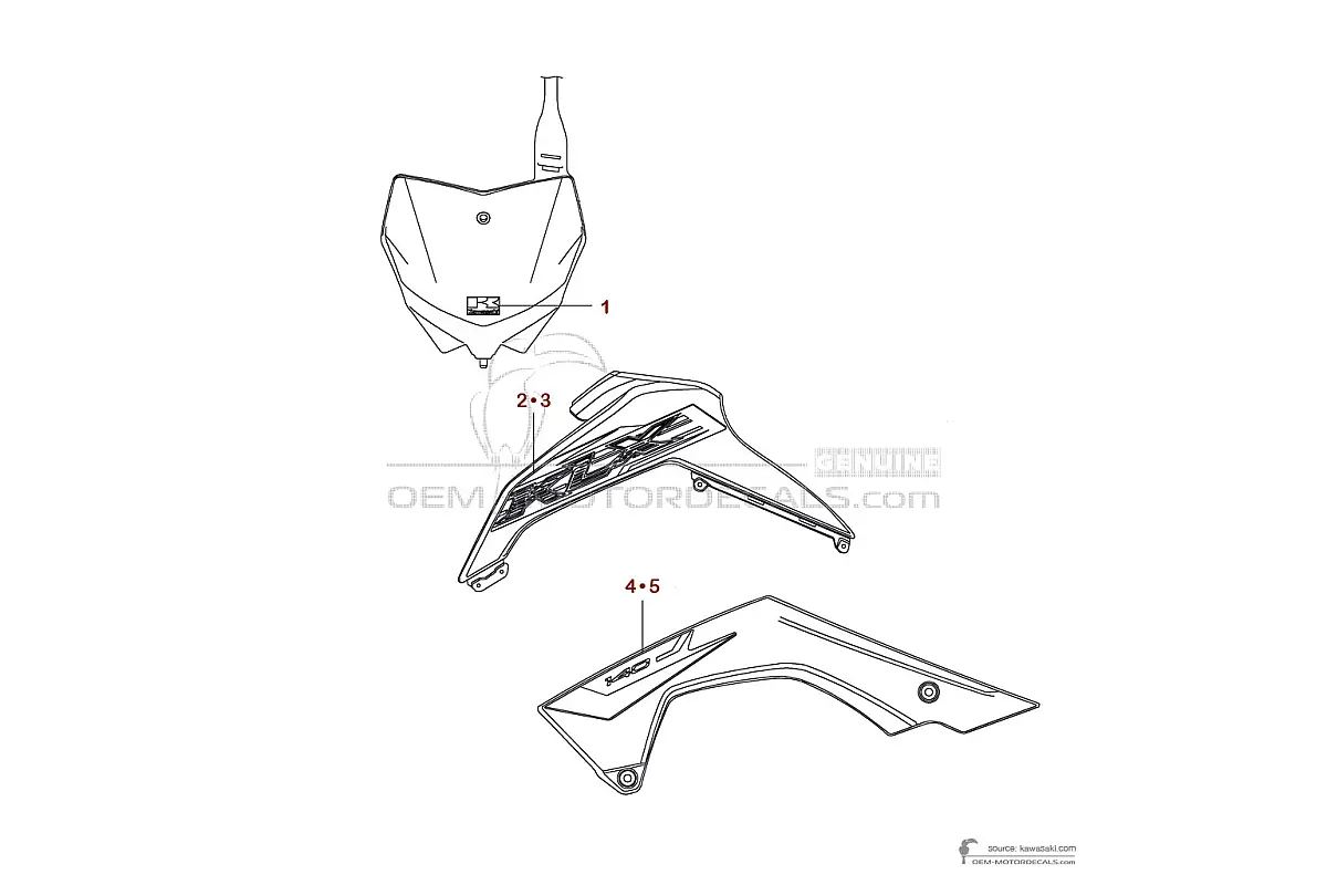 Pegatinas para Kawasaki KLX140 2019 - Verde • Kawasaki Pegatinas OEM