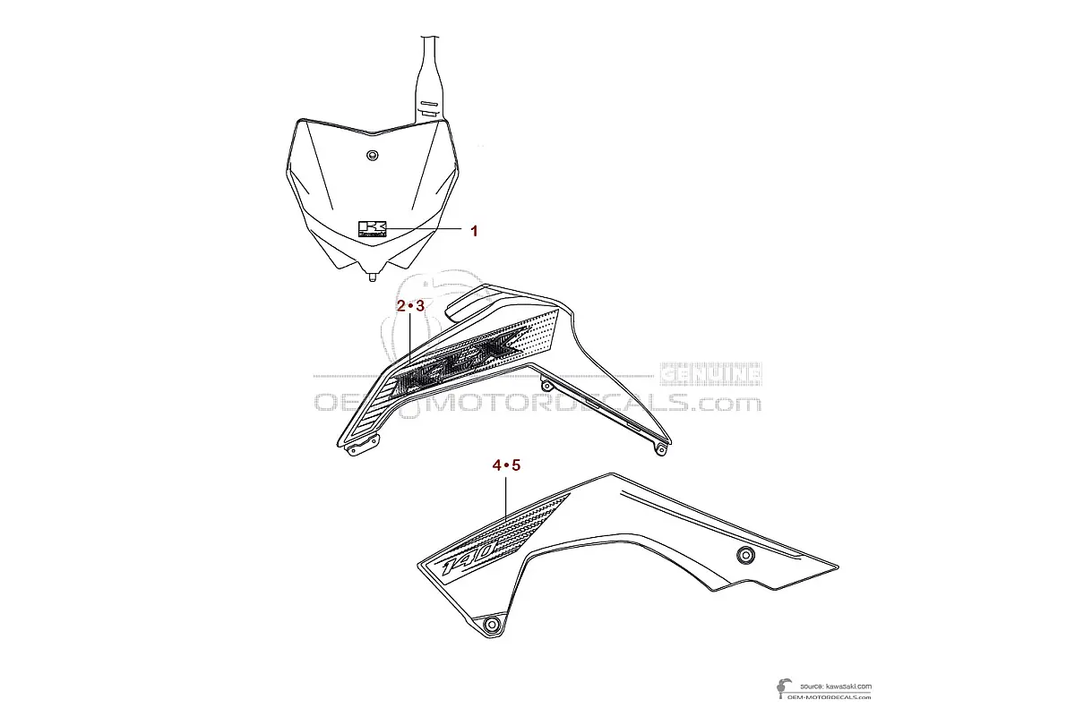 Adesivi per Kawasaki KLX140 2020 - Verde • Kawasaki Adesivi OEM