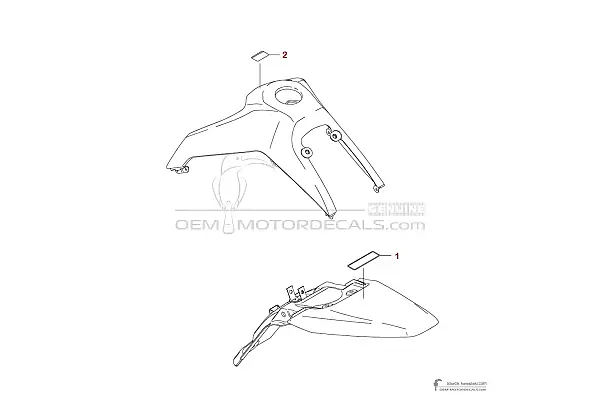 Kawasaki KLX140 2023 - Etiquetas de precaución