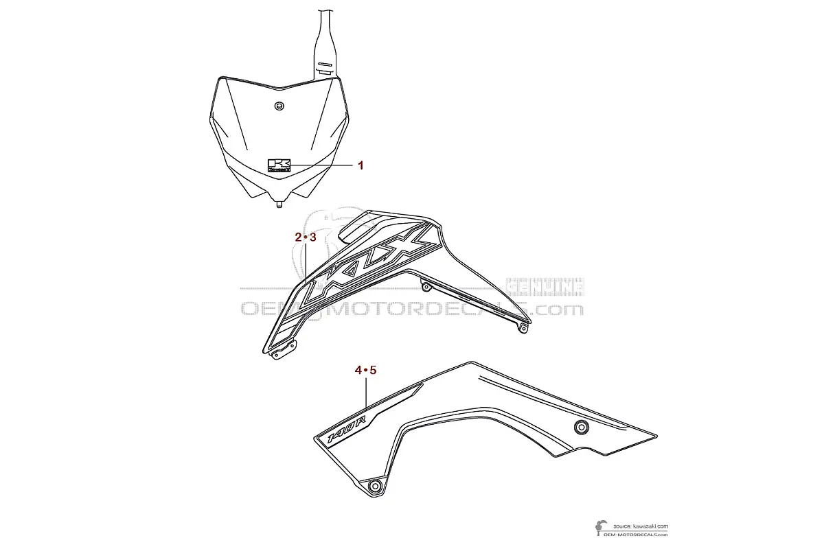Decals for Kawasaki KLX140R 2021 - Green • Kawasaki OEM Decals