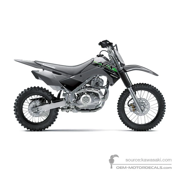 Adesivi per Kawasaki KLX140R 2024 - Grigio • Kawasaki Adesivi OEM