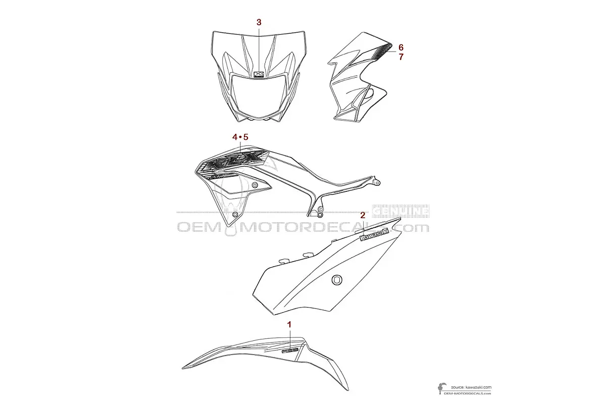 Naklejki do Kawasaki KLX230 2020 - Zielony • Kawasaki Naklejki OEM