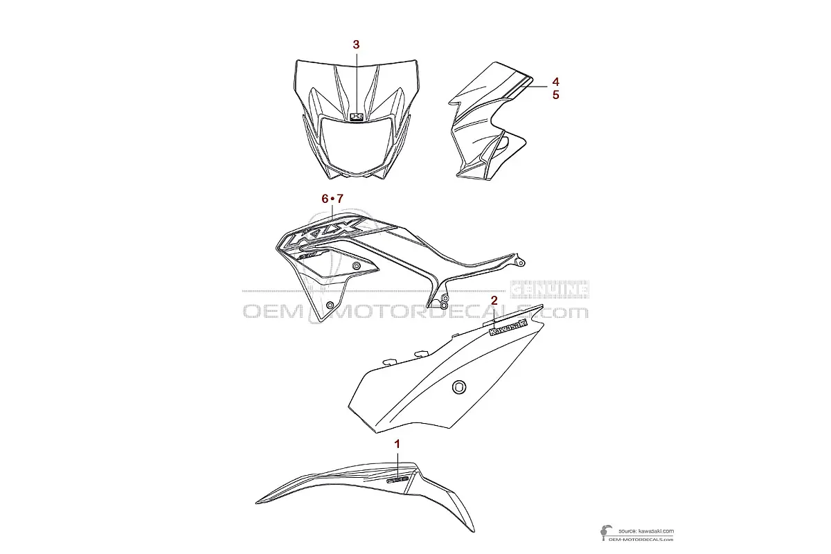 Naklejki do Kawasaki KLX230 2021 - Zielony • Kawasaki Naklejki OEM