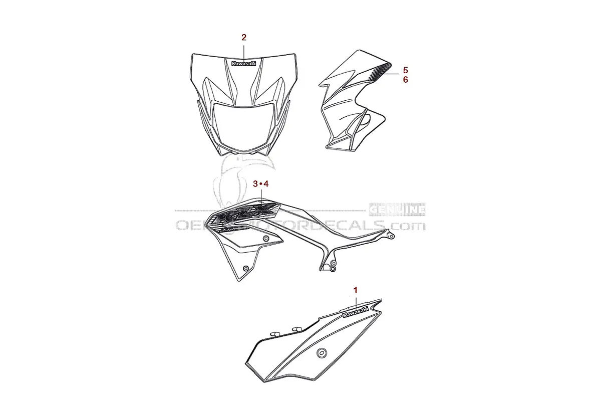 Naklejki do Kawasaki KLX230 2022 - Zielony • Kawasaki Naklejki OEM