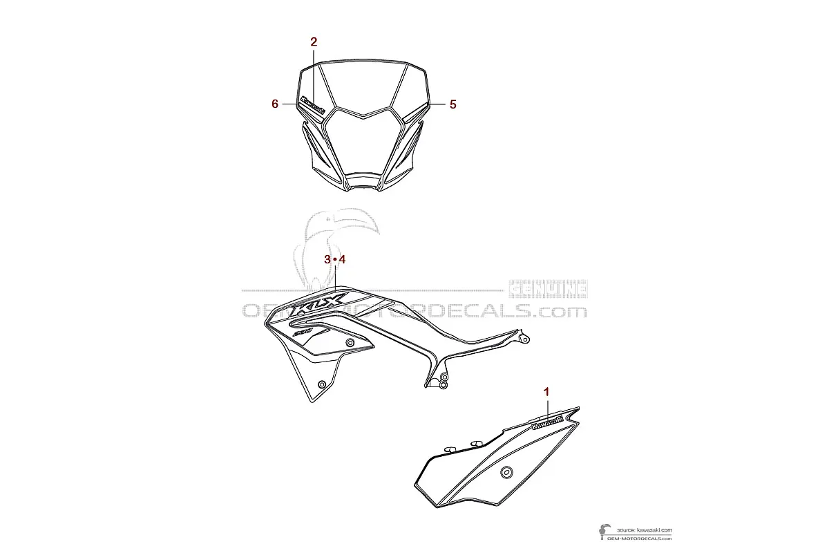 Decals for Kawasaki KLX230 2023 - Green • Kawasaki OEM Decals