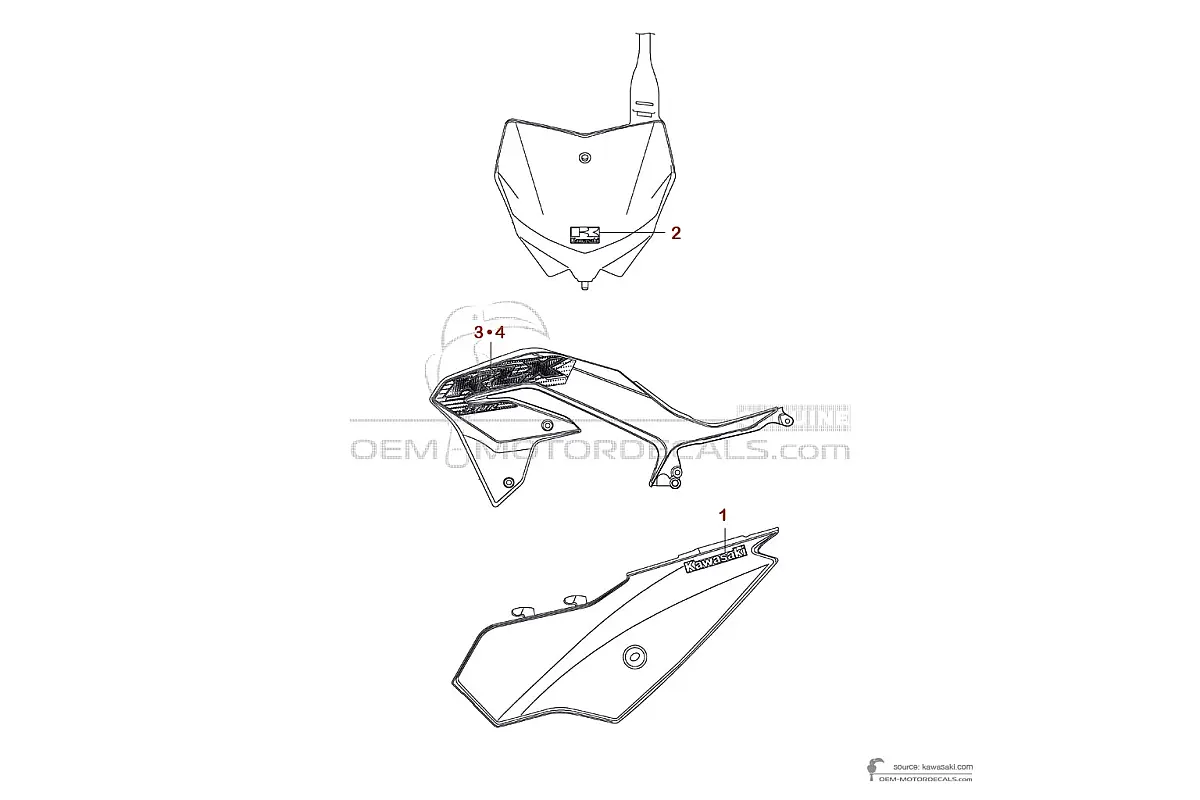 Decals for Kawasaki KLX230R 2020 - Green • Kawasaki OEM Decals