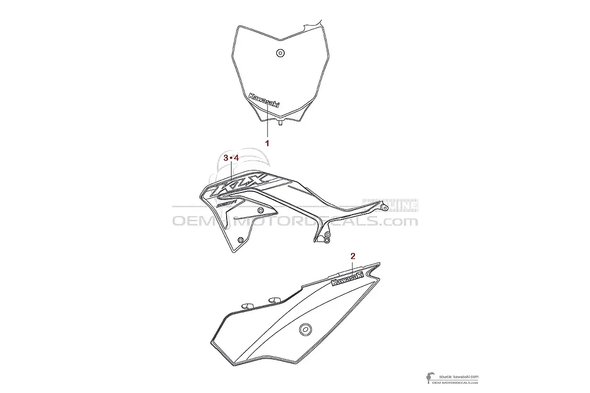 Naklejki do Kawasaki KLX230R 2024 - Zielony • Kawasaki Naklejki OEM