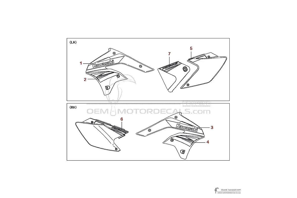 Autocollants pour Kawasaki KLX450R 2011 - Vert • Kawasaki Autocollants OEM