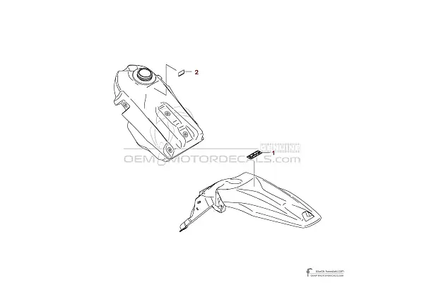 Kawasaki KLX450R 2018 - Voorzichtigheid labels