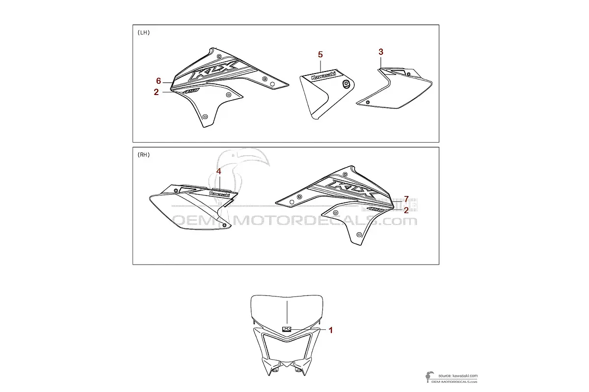 Aufkleber für Kawasaki KLX450R 2021 - Grün • Kawasaki OEM-Aufkleber