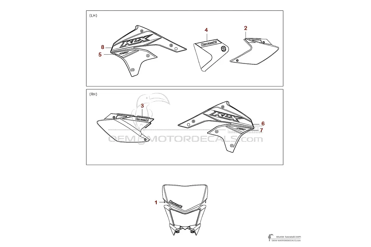 Aufkleber für Kawasaki KLX450R 2022 - Grün • Kawasaki OEM-Aufkleber