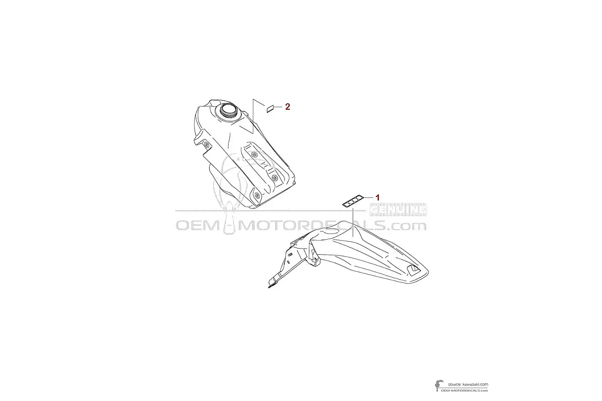 Autocollants pour Kawasaki KLX450R 2023 - Étiquettes de mise en garde • Kawasaki Autocollants OEM