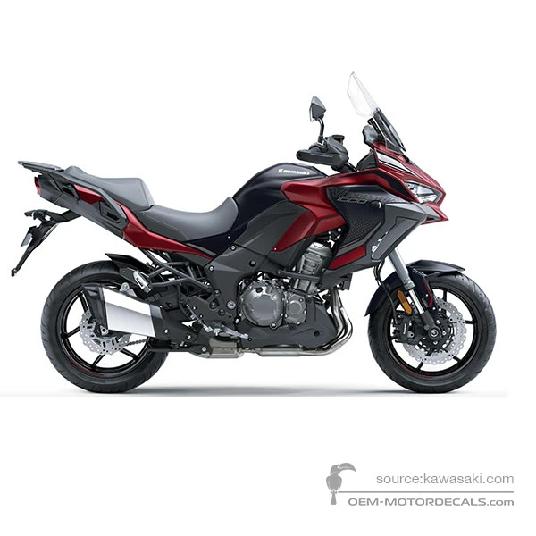 Adesivi per Kawasaki KLZ1000SE VERSYS 2021 - Nero Rosso • Kawasaki Adesivi OEM